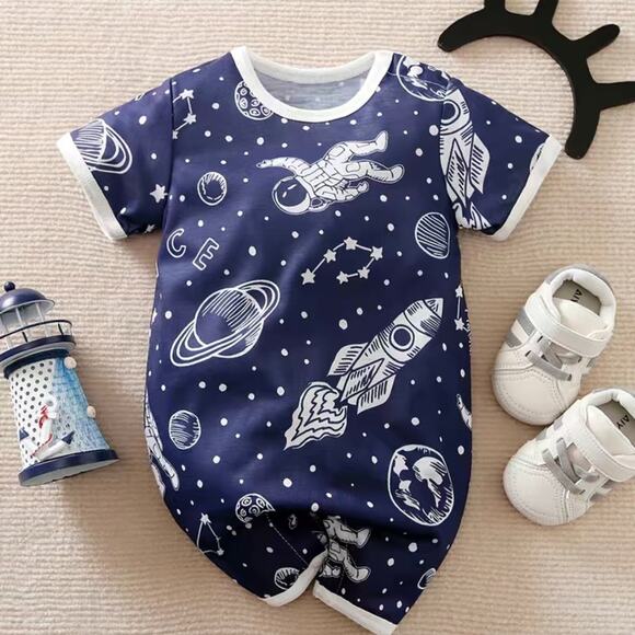 New astronaut print baby romper 3-6 months - Picture 1 of 7